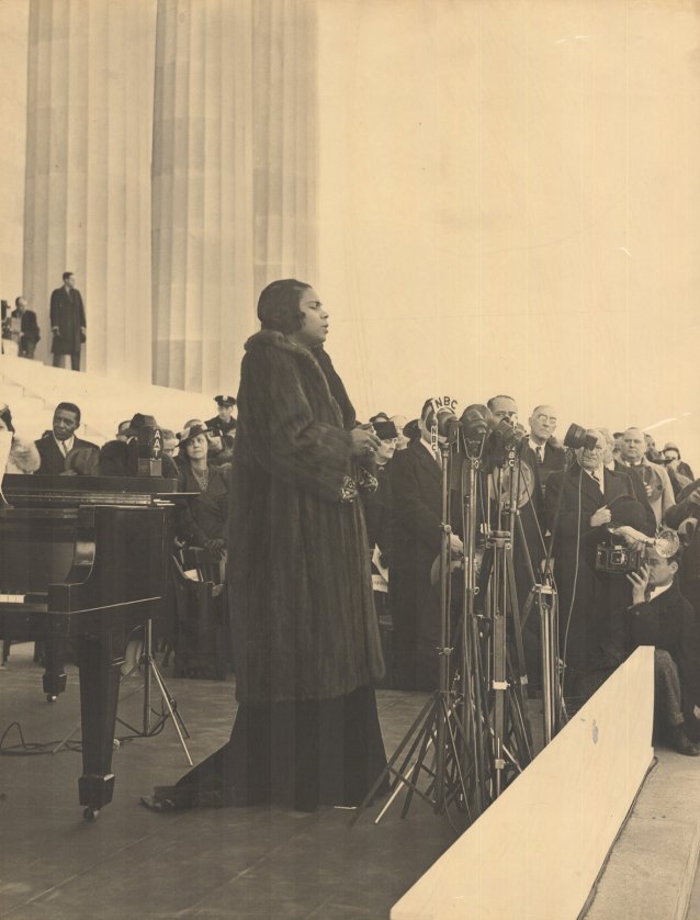 Marian Anderson at the Lincoln Memorial, 1939